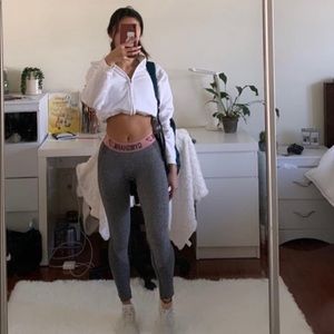 Gymshark Grey pink band leggings